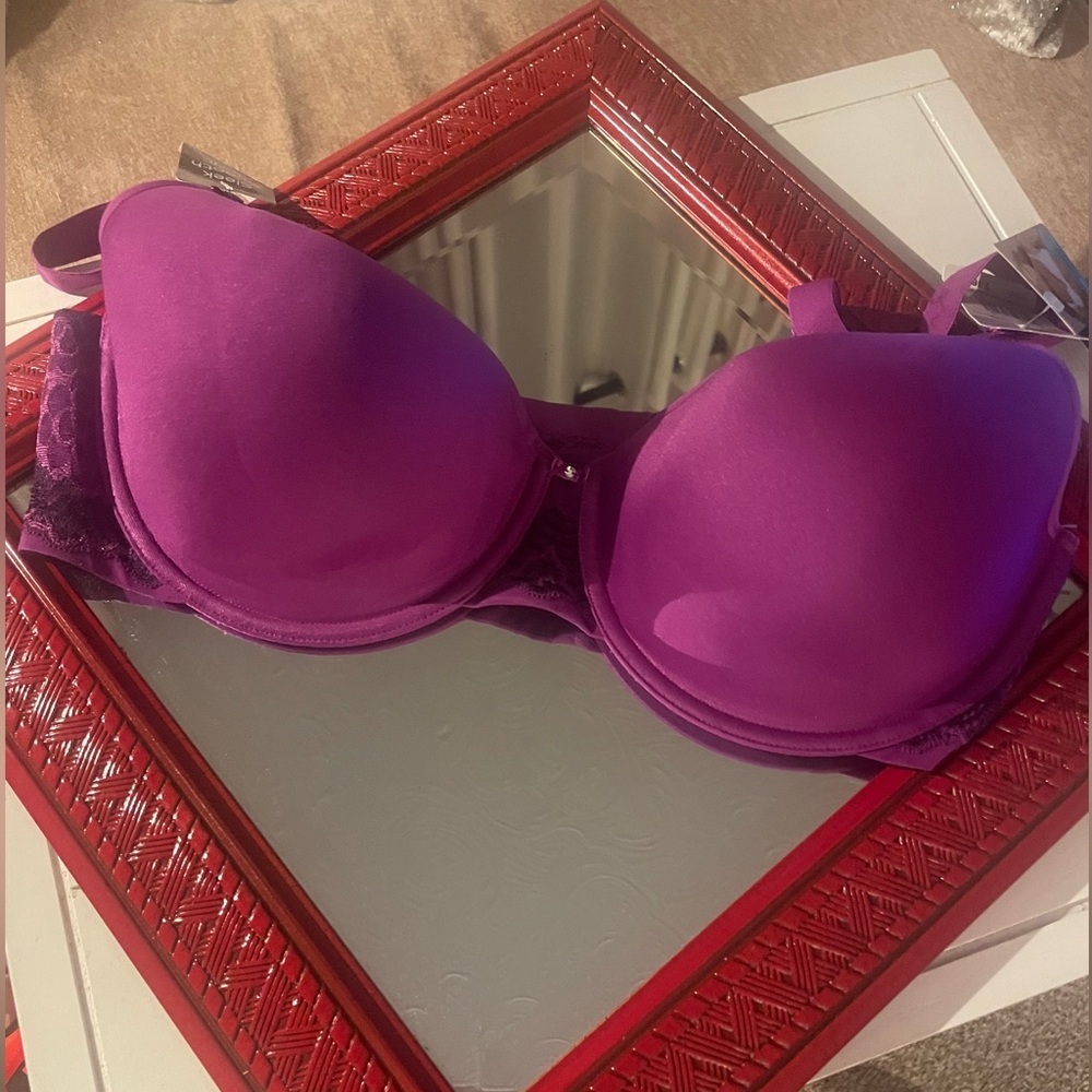 Vanity Fair Purple with Lace (40D) Lightweight Pad, Full Coverage, Underwire Bra
